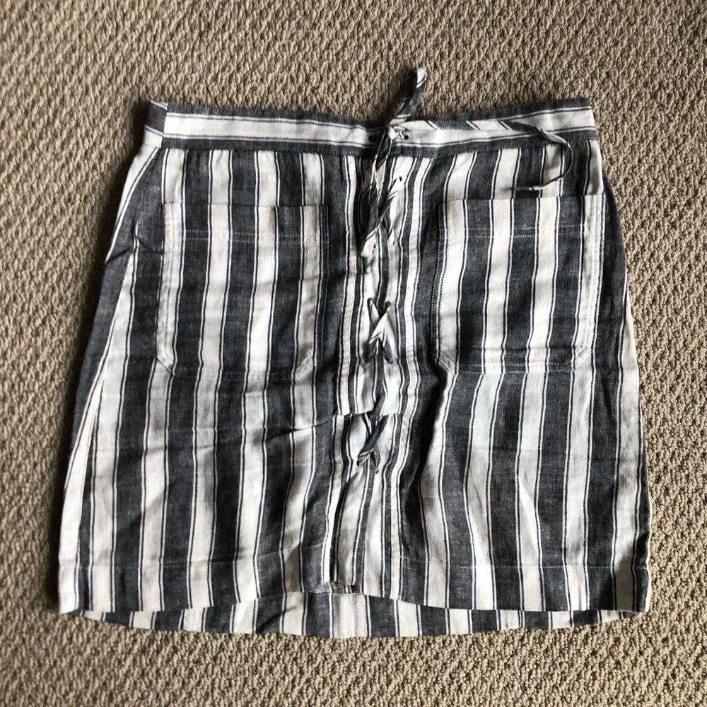 Madewell Striped Tie Front Skirt